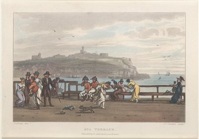 Spa Terrace, fra Poetical Sketches of Scarborough, 1813., 1813. Skapere: Thomas Rowlandson, Joseph Constantine Stadler, J. Bluck. av Thomas Rowlandson, Joseph Constantine Stadler, J. Bluck