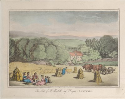 Setet til M. Mitchell Esq. Hengar, Cornwall, fra Sketches from Nature, 1822., 1822. Skapere: Thomas Rowlandson, Joseph Constantine Stadler. av ThomasThomas Rowlandson, Joseph Constantine Stadler Thomas Rowlandson, Joseph Constantine Stadler