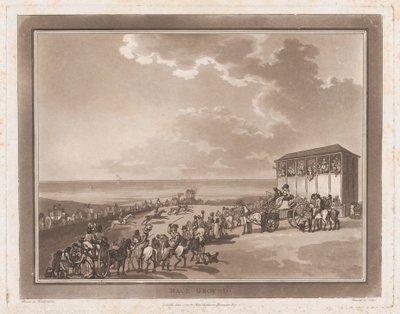 Race Ground An Excursion to Brighthelmstone, 1. juni 1790., 1. juni 1790. Skapere: Thomas Rowlandson, Samuel Alken. av Thomas Rowlandson, Samuel Alken