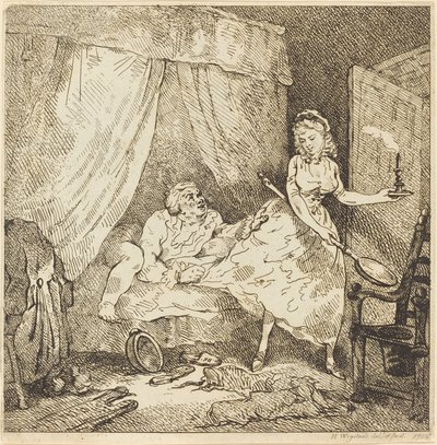 En sengevarmer av Thomas Rowlandson