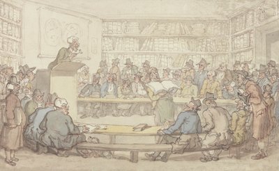 En bokauksjon av Thomas Rowlandson