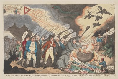 «En fortryllelse for demokratiet» – anmeldt, analysert og tilintetgjort 11. januar 1799, til stor forvirring for dens tilknyttede venner av Thomas Rowlandson