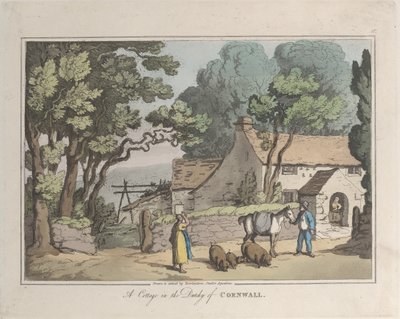 En hytte i hertugdømmet Cornwall, fra Sketches from Nature, 1822., 1822. av Thomas Rowlandson