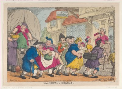 En forferdelig katastrofe, eller frøken Fubby Fatarmins parykk tok fyr, 12. september ..., 12. september 1813. av Thomas Rowlandson