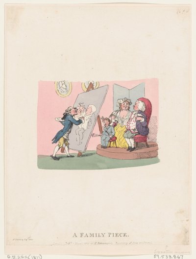 A Family Piece, publisert 1803 senere nyutgivelse., publisert 1803 senere nyutgivelse. av Thomas Rowlandson