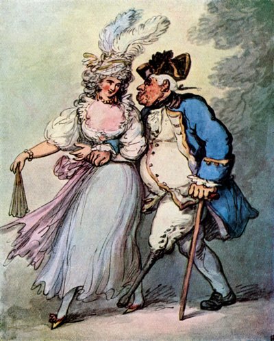 En fransk fregatt som sleper en engelsk krigsmann inn i havn, sent på 1700- og begynnelsen av 1800-tallet, 1929. av Thomas Rowlandson