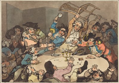 A Kick-up at a Hazard Table, utgitt 1787. av Thomas Rowlandson