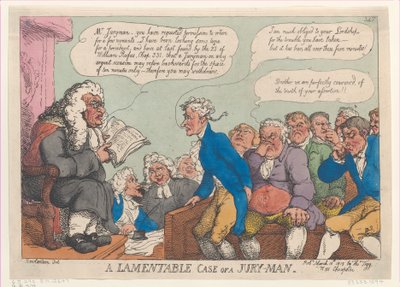 A Lamentable Case of a Jury-Man, 10. mars 1815., 10. mars 1815. av Thomas Rowlandson