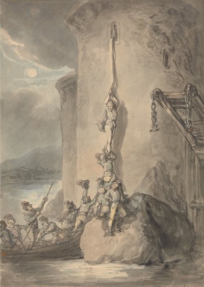 Et militært eventyr av Thomas Rowlandson