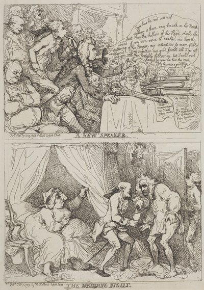En ny foredragsholder – Bryllupsnatten av Thomas Rowlandson