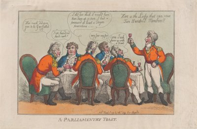 En parlamentarisk skål, 2. mars 1809., 2. mars 1809. av Thomas Rowlandson