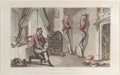 A Prisoner at Avignon, fra Journal of Sentimental Travels in the Southern Provinces of F..., 1820. av Thomas Rowlandson