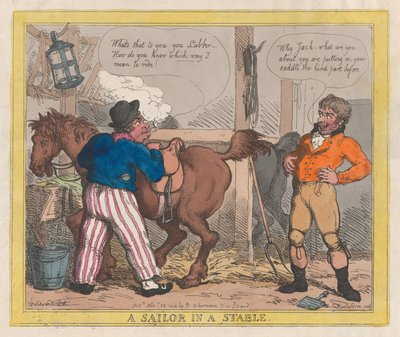 En sjømann i en stall, 25. november 1805., 25. november 1805. av Thomas Rowlandson