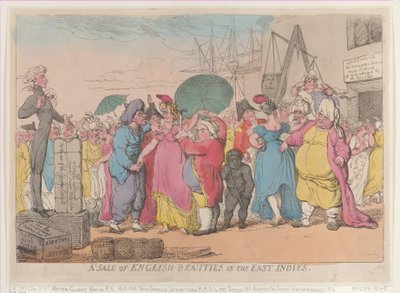 A Sale of English-Beauties in the East Indies, [10. mai 1811], reprint., [10. mai 1811], reprint. av Thomas Rowlandson