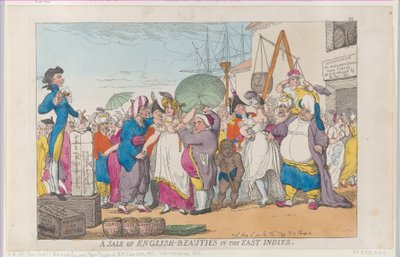 A Sale of English-Beauties in the East Indies, [10. mai 1811], reprint., [10. mai 1811], reprint. av Thomas Rowlandson