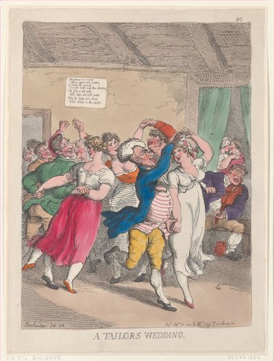 A Tailors Wedding, 20. februar 1814., 20. februar 1814. av Thomas Rowlandson