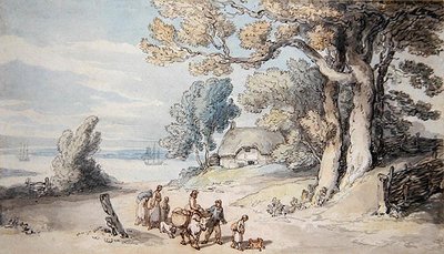 A View on the Isle of Wight (akvarell på papir) av Thomas Rowlandson