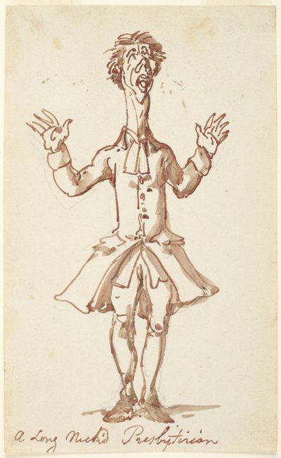 En presbyterianer med lang hals av Thomas Rowlandson