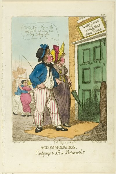 Overnatting eller losji å leie Portsmouth av Thomas Rowlandson