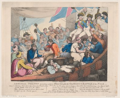 Admiral Nelson gjenskaper med sine modige tjærer etter det strålende slaget ved..., 20. oktober 1798. av Thomas Rowlandson
