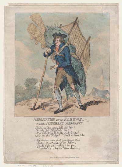 Aerostation ut ved Elbows, eller The Itinerant Aeronaut, 5. september 1785., 5. september 1785. av Thomas Rowlandson