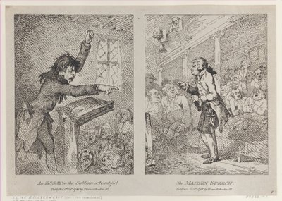 An Essay on the Sublime & Beautiful, The Maiden Speech, 1. oktober 1785., 1. oktober 1785. av Thomas Rowlandson