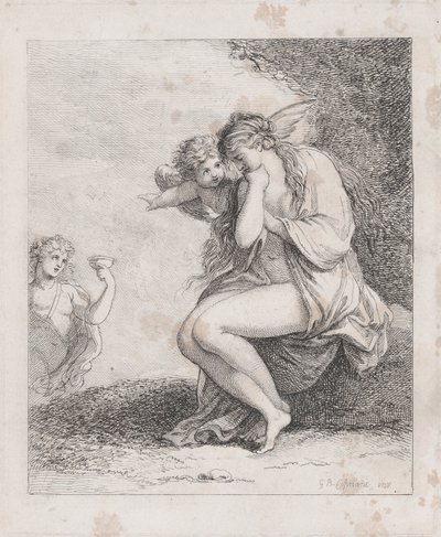 Ariadne på Naxos Approached by Bacchus, ca. 1790., ca. 1790. av Thomas Rowlandson