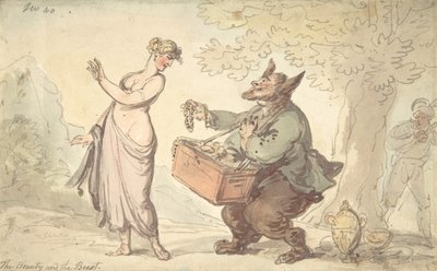 Beauty and the Beast, 1700-1800-tallet. av Thomas Rowlandson.