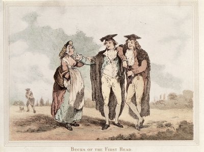Bucks of the First Head, tegneserie av Oxford-studenter av Thomas Rowlandson