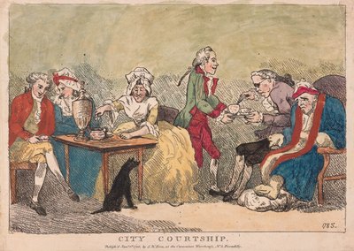 Byfrieri, pub. 1786 (håndfarget gravering) av Thomas Rowlandson