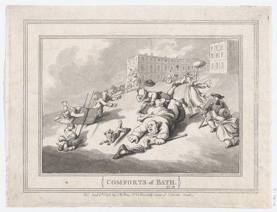 Comforts of Bath, Plate 12, 6. januar 1798., 6. januar 1798. av Thomas Rowlandson