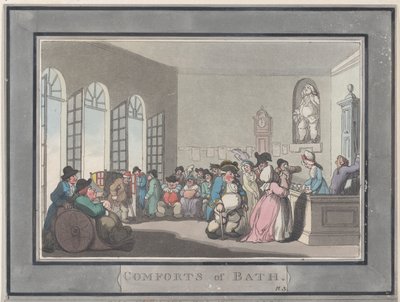 Comforts of Bath, plate 3, 6. januar 1798., 6. januar 1798. av Thomas Rowlandson