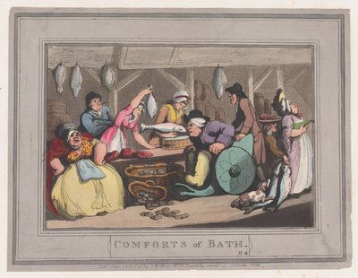 Comforts of Bath, Plate 4, 6. januar 1798., 6. januar 1798. av Thomas Rowlandson