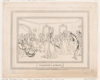 Comforts of Bath, plate 8, 6. januar 1798., 6. januar 1798. av Thomas Rowlandson