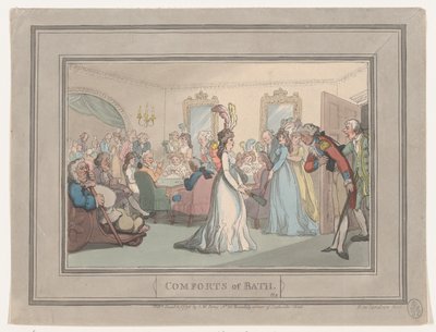 Comforts of Bath, Plate 8, 6. januar 1798., 6. januar 1798. av Thomas Rowlandson
