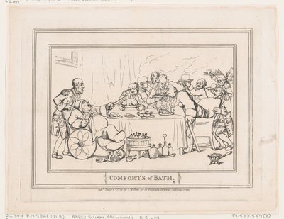 Comforts of Bath, Plate 9, 6. januar 1798., 6. januar 1798. av Thomas Rowlandson