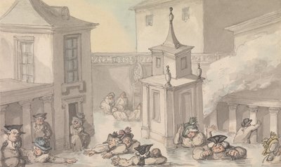 Baths bekvemmeligheter: Bath av Thomas Rowlandson