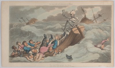Death Turned Pilot fra The English Dance of Death, vol. II, pl. 9, 1. juni 1815., 1. juni 1815. av Thomas Rowlandson