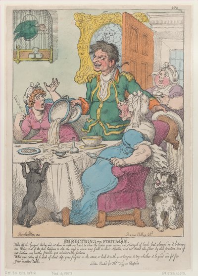 Veibeskrivelse til Footmen, 10. november 1807., 10. november 1807. av Thomas Rowlandson