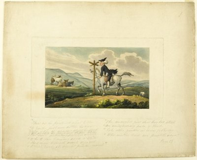 Doctor Syntax Losing His Way, fra The Tour of Doctor Syntax av Thomas Rowlandson