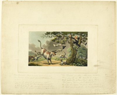 Doctor Syntax Pursued by a Bull, fra The Tour of Doctor Syntax av Thomas Rowlandson