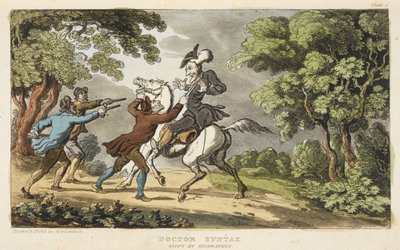 Doctor Syntax og Highwaymen av Thomas Rowlandson