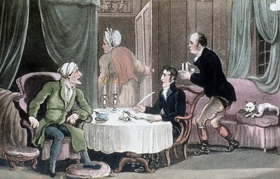 Doktorsyntaks som lager sitt testamente, c1816 av Thomas Rowlandson