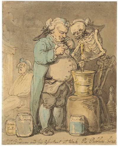 Dr. Brodum og hans assistent som Work Pro Bono Publico av Thomas Rowlandson