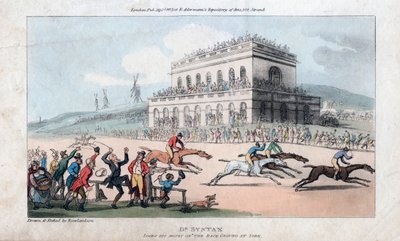 Dr. Syntax mister pengene sine på Race Ground i York, 1813. av Thomas Rowlandson