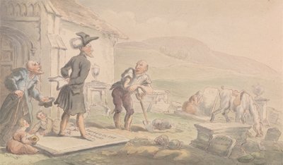 Dr. Syntax Meditating on the Tombstones av Thomas Rowlandson