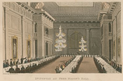 Dr Syntax ved Freemason's Hall av Thomas Rowlandson