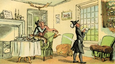 'Dr Syntax kopierer vinduets vidd' av Thomas Rowlandson