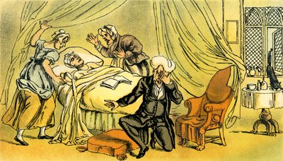 "Dr Syntax beklager tapet av sin kone" av Thomas Rowlandson