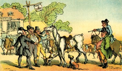 "Dr Syntax selger Grizzle" av Thomas Rowlandson